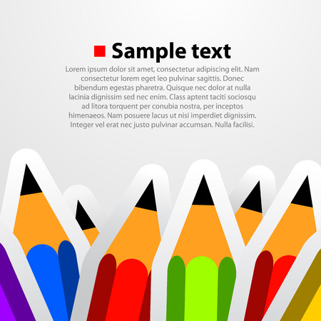 Colorful pencil bright background. Education concept. Vector illustrationのイラスト素材
