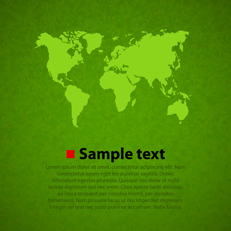 Green world map vector background. Globalization conceptのイラスト素材
