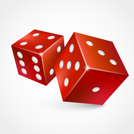 3d game dices isolated on white background. Vector illustrationのイラスト素材