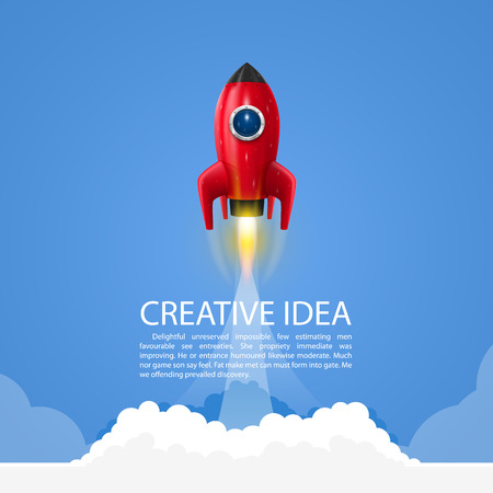 Space rocket launch art creative. Vector illustrationのイラスト素材