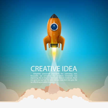 Space rocket launch art creative. Vector illustrationのイラスト素材