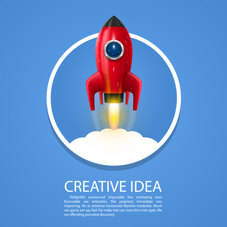 Space rocket launch art creative. Vector illustrationのイラスト素材