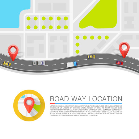 Paved path on the road art. Vector backgroundのイラスト素材