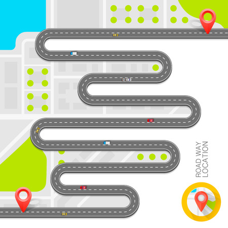 Paved path on the road art. Vector backgroundのイラスト素材
