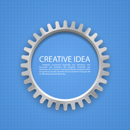Engineering gear on paper art. Vector illustrationのイラスト素材