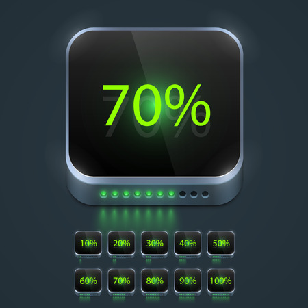 Loading button set art box. Vector illustrationのイラスト素材