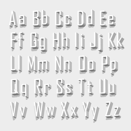 Font 3d set letter art. Vector Illustrationのイラスト素材