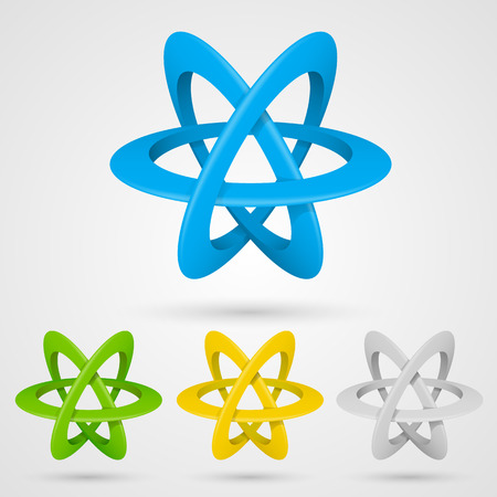 Atom set symbol on a white background. Vector illustrationのイラスト素材