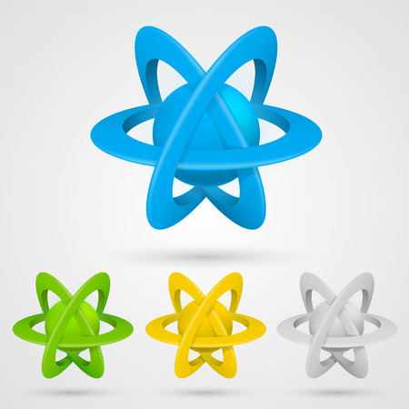Atom set symbol on a white background. Vector illustrationのイラスト素材