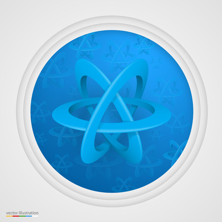 Atom symbol on a white background. Vector illustrationのイラスト素材