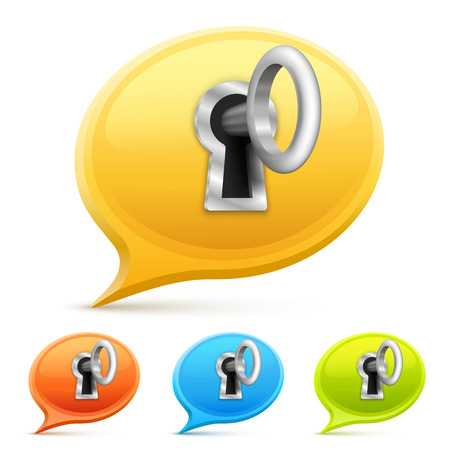 Key for a chat set art. Vector illustrationのイラスト素材