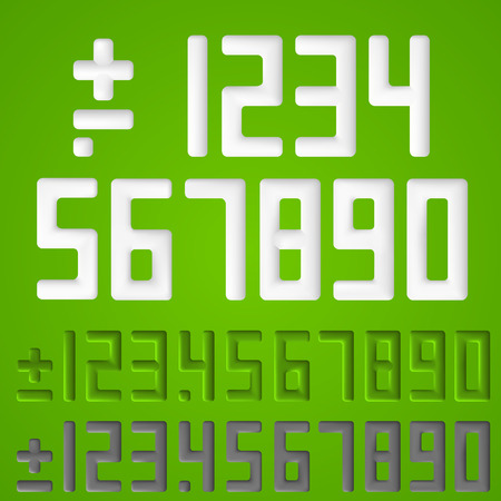 Number sings. Vector illustration art set greenのイラスト素材