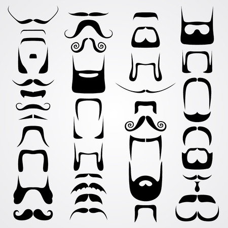 Vector set of whiskers art set sign. Vector illustrationのイラスト素材