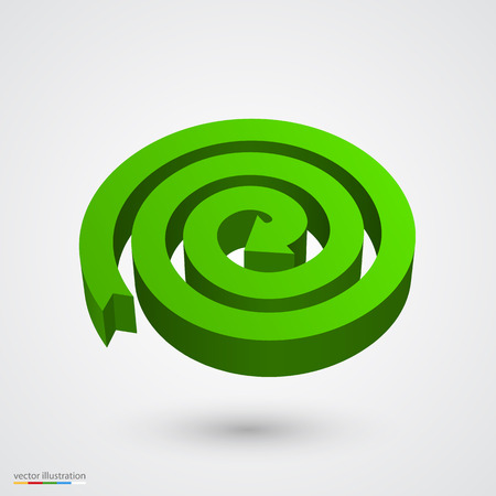 Green spiral arrow 3D. Vector illustration artのイラスト素材