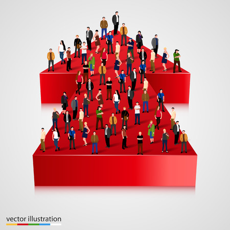 People crowd on an arrow. Businessman successのイラスト素材