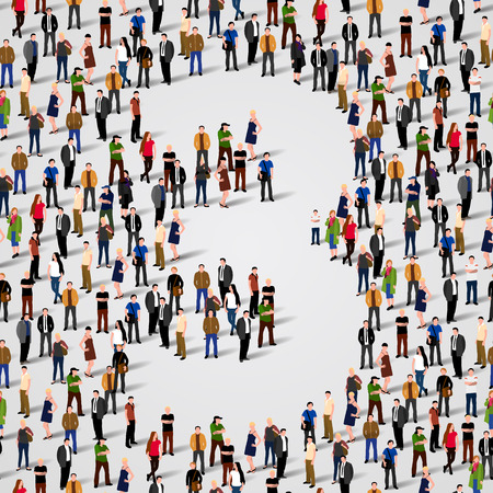 Large group of people in number 3 three form. Vector seamless backgroundのイラスト素材