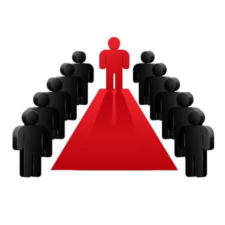 Group of people near red carpet. Vector illustrationのイラスト素材