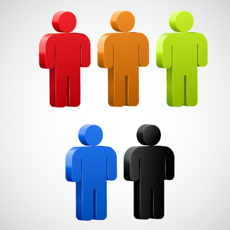 User icon colorful rainbow set. Vector illustrationのイラスト素材