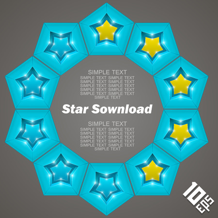 Star Download art award 3d. Vector illustrationのイラスト素材