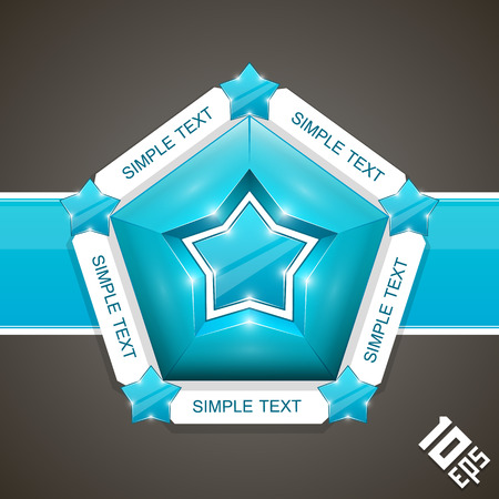 Five stars mark art award 3d. Vector illustrationのイラスト素材