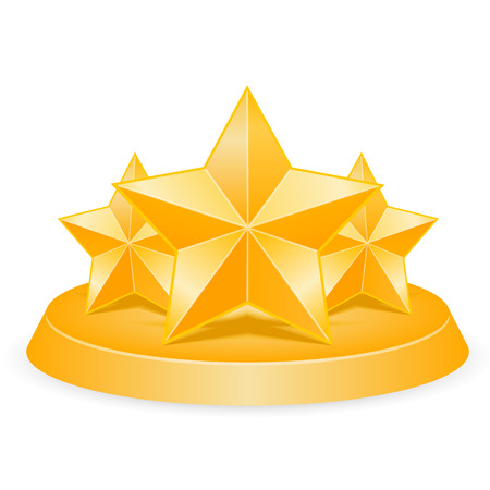 Three stars art award 3d. Vector illustrationのイラスト素材
