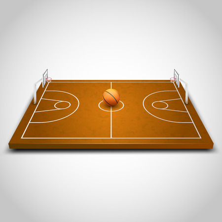 Basketball 3d field art object. Vector illustrationのイラスト素材