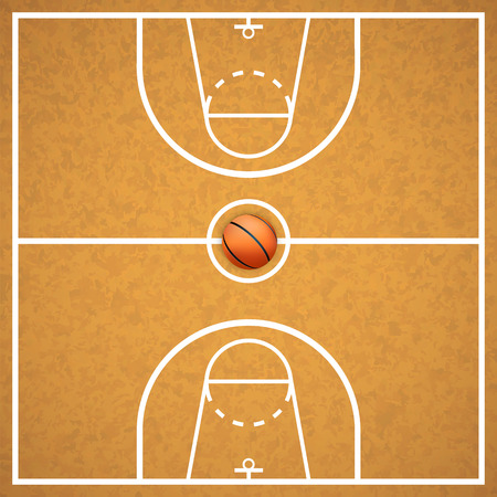 Basketball court with a ball art cover . Vector illustrationのイラスト素材