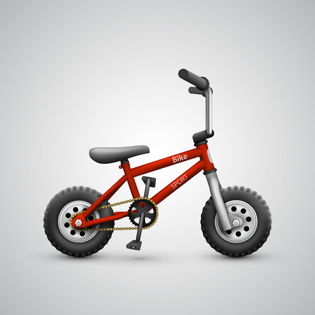 Bicycle child on a white background. Vector illustrationのイラスト素材