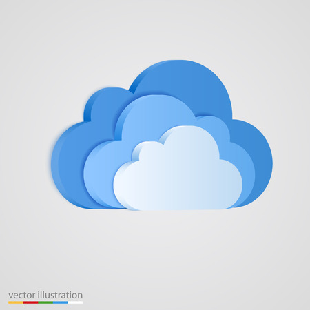 Three layer of blue clouds. Vector illustrationのイラスト素材