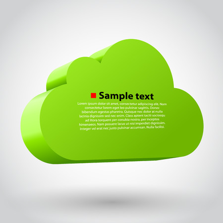 Cloud 3d glossy icon symbol. Vector illustration.のイラスト素材