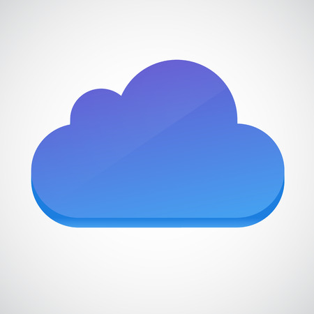 Cloud 3d glossy icon symbol. Vector illustration.のイラスト素材