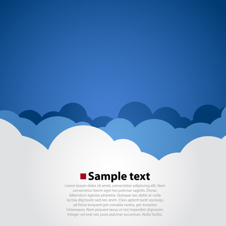 Cloudy sky modern background. Simple vector illustrationのイラスト素材