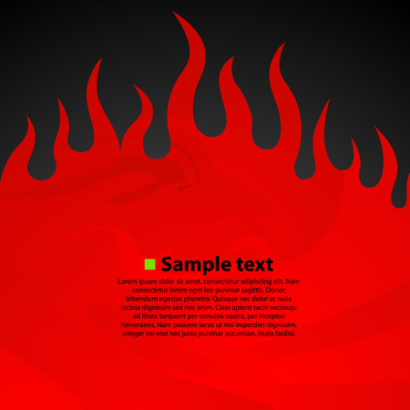 Burn flame fire dark background. Vector illustrationのイラスト素材