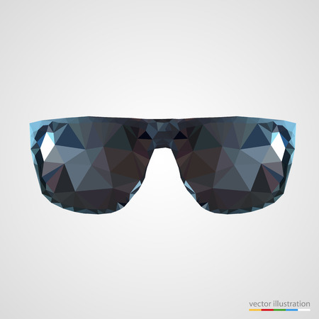 Abstract black sunglasses in polygonal design. Vector illustration.のイラスト素材