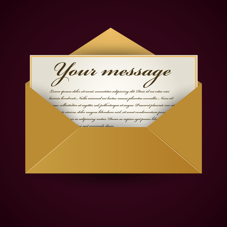Old opened envelop with letter. Vector illustrationのイラスト素材