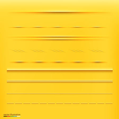 Set of dividers, isolated on yellow background. Vector Illustrationのイラスト素材