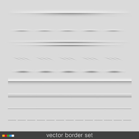 Set of dividers, isolated on grey background. Vector Illustrationのイラスト素材