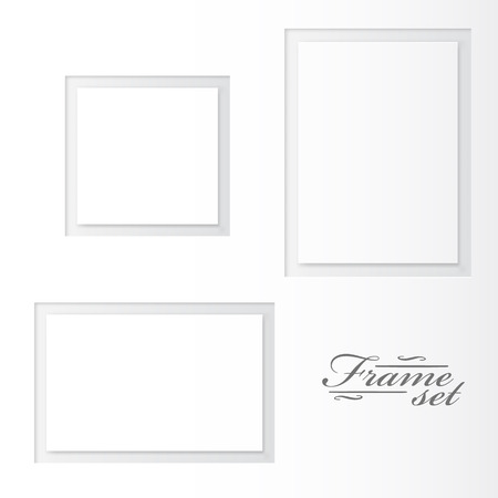 Unusual blank frames set on white background. Vector illustrationのイラスト素材