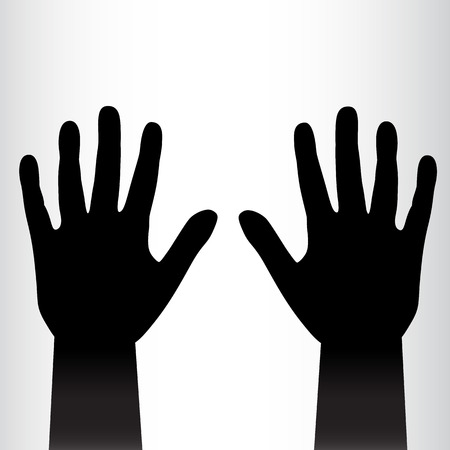 Pair of black hands background. Vector illustrationのイラスト素材