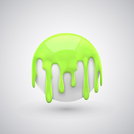 ball with paint drops green art. Vector illustrationのイラスト素材