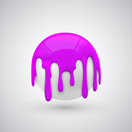 ball with paint drops Purple art. Vector illustrationのイラスト素材