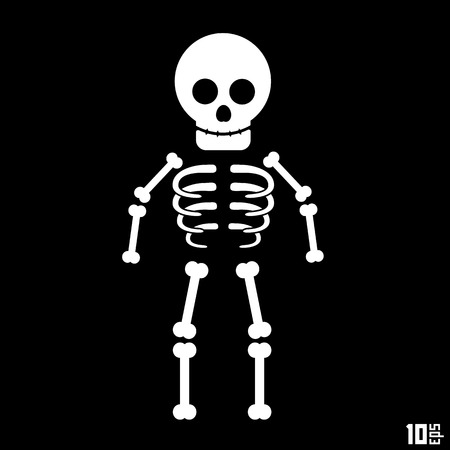 Skeleton on a black background. Vector illustrationのイラスト素材