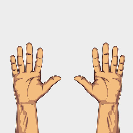 Pair hands isolated on white background. Vector illustrationのイラスト素材