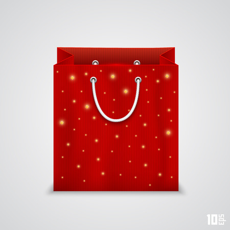 Red paper bag star art. Vector illustrationのイラスト素材