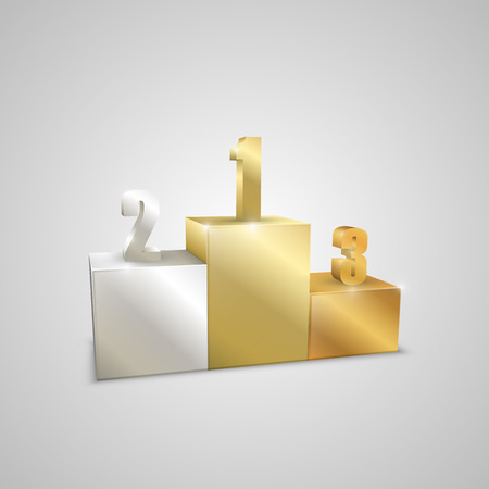 Winners podium art object 3d. Vector illustrationのイラスト素材