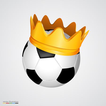 Soccer ball with a golden crown. Vector illustrationのイラスト素材