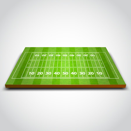 Clear green rugby or soccer field. Vector illustrationのイラスト素材