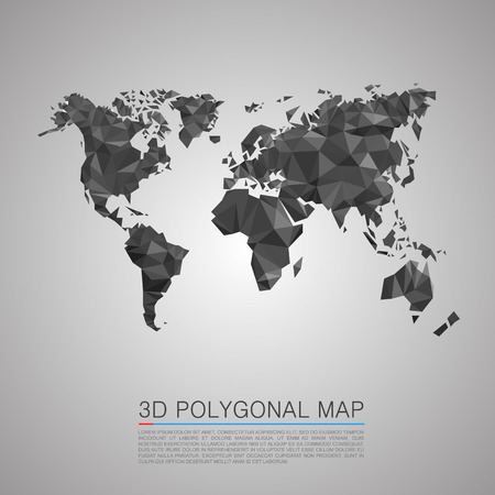 Map 3d polygon art map. Vector illustrationのイラスト素材