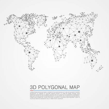 Map 3d polygon art map. Vector illustrationのイラスト素材