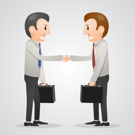 Office man shaking hands art. Vector illustrationのイラスト素材